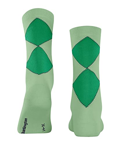 Burlington Kobiety Skarpety Darlington W SO Bawełna z wzorem 1 Para, Zielony (Quiet Green 7378), 36-41
