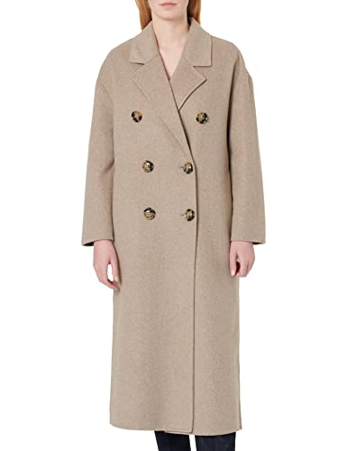 s.Oliver BLACK LABEL Women's 150.12.208.16.151.2116455 płaszcz z długim rękawem, beżowy melanż, 36