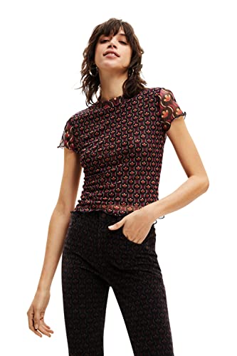 Desigual Damska koszulka z krótkim rękawem, czerwony, XL