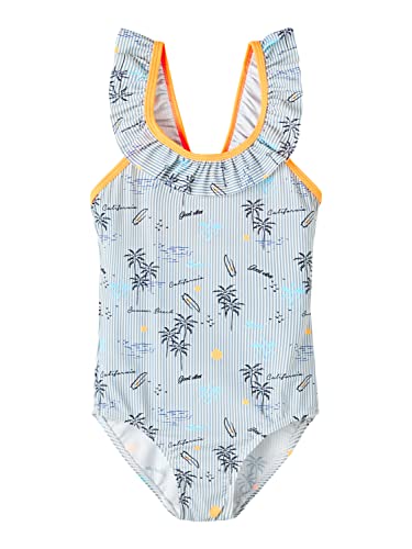 NAME IT Girl's NKFZERTA kostium kąpielowy, Crystal Seas, 146/152, Crystal Seas., 146/152 cm