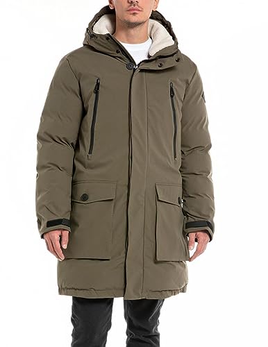Replay parka męska, 928 ciemny oliwkowy, XS
