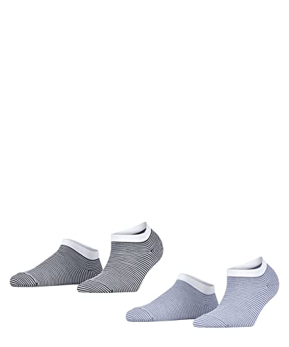 ESPRIT Kobiety Skarpety do trampek Fine Stripe 2-Pack W SN Trwała Organiczna Bawełna krótkie z wzorem 2 Pak, Wielokolorowy (Sortiment 0020), 39-42