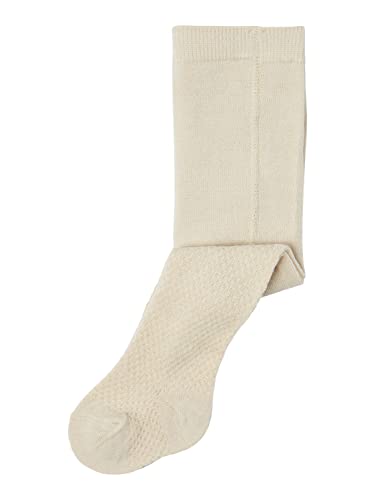 Bestseller A/S NBFWAKMA Wool Cable Pantyhose XXIII Rajstopy, Moonbeam, 62/68, Moonbeam, 62/68 cm