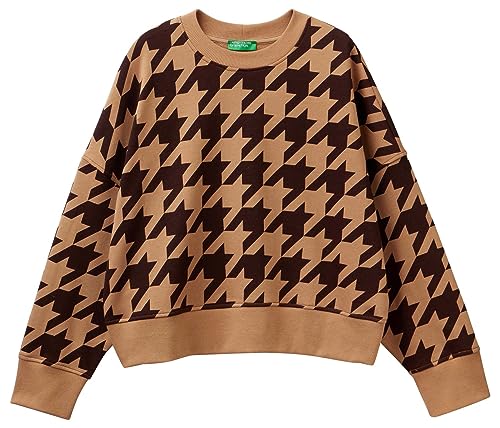 United Colors of Benetton kamizelka kombinezon damski, Pied De Poule Brązowy E Beżowy 67f, S