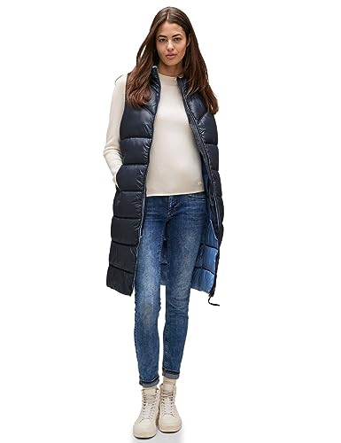 Street One Damska kamizelka pikowana A220201, długa, Gravity Blue, 44, Gravity Blue, 44