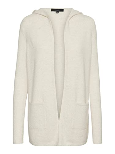 Vero Moda Vmdoffy Ls Open Hood Cardigan Ga Noos Kardigan Kobiety, Birch/szczegóły: melanż, XL