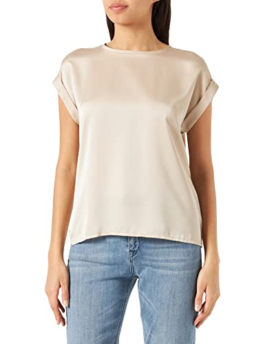 Vila Damska różnorodność S/S satyna top/SU-NOOS T-Shirt, Cement, 34, Cement, 34