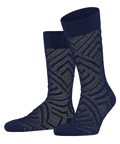 FALKE Męskie Loom Flair bawełna półwysoka ze wzorem 1 para skarpet, niebieski (Royal Blue 6000), 39-40
