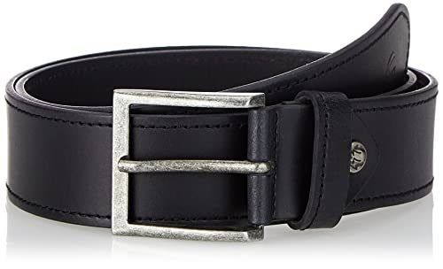 camel active Pasek skórzany o szerokości 4 cm, metalowe zapięcie ciemnobrązowe, czarny (Black 9), Rozmiar producenta XL