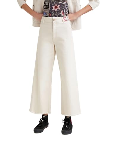 Desigual Dżinsy damskie Denim_Awesome, biały, 44 PL