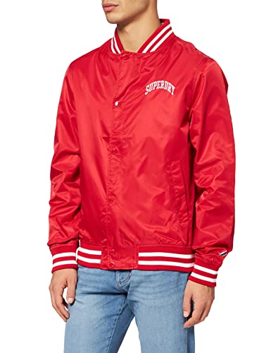 Superdry Męska kurtka Classic Varsity Baseball JKT, Risk Red, M