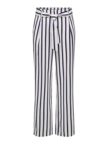 ONLY Spodnie damskie w paski, Cloud Dancer/Stripes: partiot blue, 34W / 32L