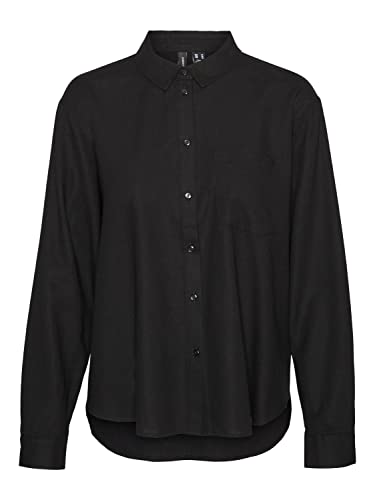 VERO MODA Women's VMJESMILO LS Shirt WVN GA NOOS bluzka, czarna, L, czarny, L