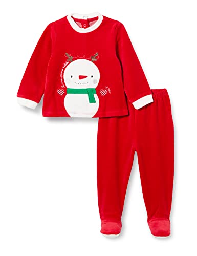 chicco Baby Completino Maglietta E Pantaloni w zestawie piżama Ciniglia, Rosso, 50 cm