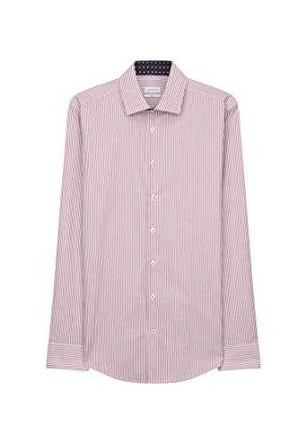 Seidensticker Męska koszula biznesowa – koszula bez prasowania o wąskim kroju – slim – długi rękaw – kołnierz kent – 100% bawełna, czerwony, 38