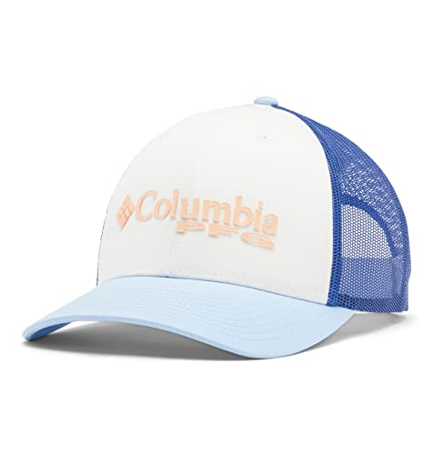 Columbia Damska czapka z daszkiem PFG Mesh, Biały, żywy niebieski, żagiel, Pfg, Jeden rozmiar