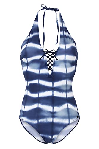 Fashy Damski kostium kąpielowy o wyglądzie batika, z materiału pochodzącego z recyklingu, niebieski, 42-B