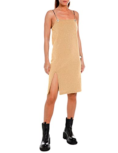 Replay Sukienka damska W9021, 300 Gold Lurex, XS, złoto próby 300 Lurex, XS
