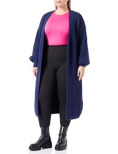 LEOMIA Damski długi kardigan 25825306-LE02, granatowy, XS/S, grantowy, XS-S
