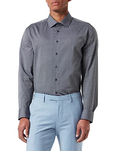 Seidensticker Męska koszula formalna Herren Business Hemd Slim Fit, Szary (Dunkelgrau 37), 39