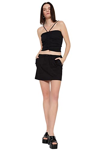 Trendyol Damska spódnica tkana ołówkowo, Czarny, 64