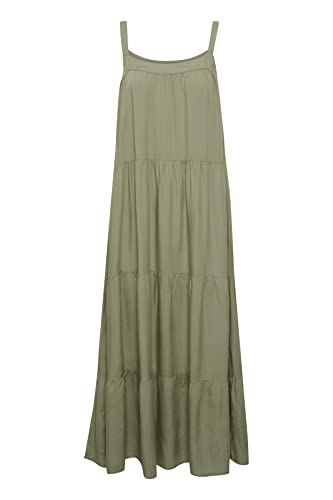 Damska sukienka Above Knee długość latający luźny krój trzy czwarte rękawy damskie, Olej zielony, 42