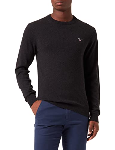 GANT sweter męski, Dk Charcoal Melange, S