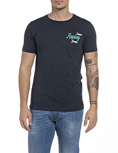 Replay T-shirt męski M6568B.000.2660, niebieski 85, XS