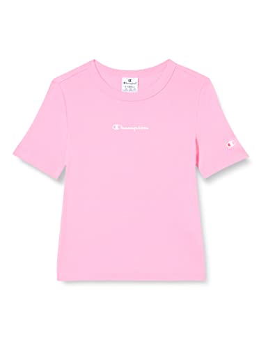 Champion Damska koszulka Legacy American Classics miękka bawełna 1x1 Rib Slim S/S koszulka, gorący róż, S