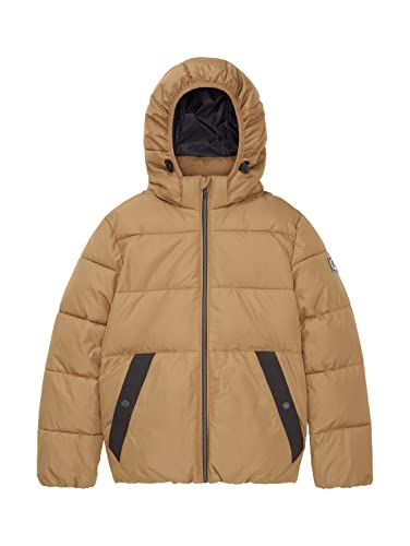 TOM TAILOR Chłopcy Dziecięca kurtka zimowa z kapturem 1033348, 12912 - Splashed Clay Beige, 164