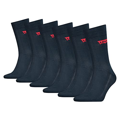 Levi's Batwing Sock 6 Zestaw 6 skarpet z logo Ecom męskie, Ciemny denim, 43 EU