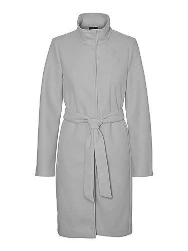 VERO MODA Damski płaszcz VMPOPALLY COAT BOOS, jasnoszary melanżowy, S