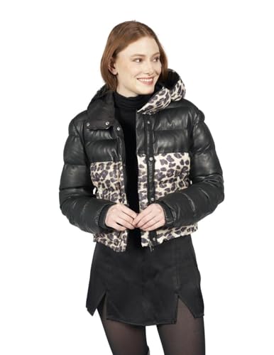 Freaky Nation Damska kurtka softshellowa Soft Star-FN skórzana/tekstylna, czarna/leo, M, Black/Leo, M