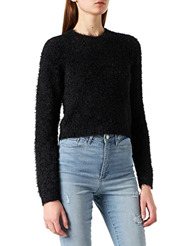 Urban Classics Damska bluza damska Ladies Cropped Feather Sweater Sweater Sweat, czarna, XL