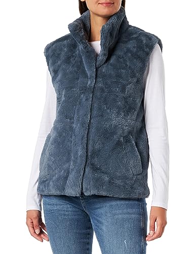 Bestseller A/S Damska kamizelka VMSONJAPOPPY Faux FUR Waistcoat BOOS, Stormy Weather, S, Stormy Weather, S