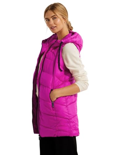Cecil Damska kamizelka pikowana B220186, długa, jasnoróżowa, L, BRIGHT PINK, L