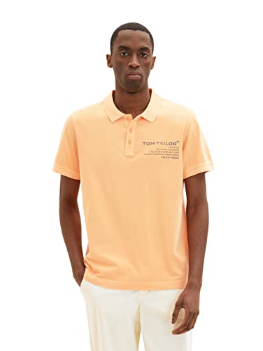 TOM TAILOR Męska koszulka polo 1035641, 2225 Washed Out Orange, XXL, 22225 - Washed Out Orange, XXL