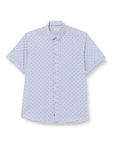 bugatti Męska koszula 9450-38805 z kołnierzykiem button-down, niebieska-350, regularna, Niebieski 350, M