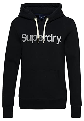 Superdry Damska bluza z kapturem, Czarny, 36