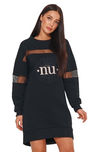 Numinou Damska sukienka na co dzień, czarny, 36-38