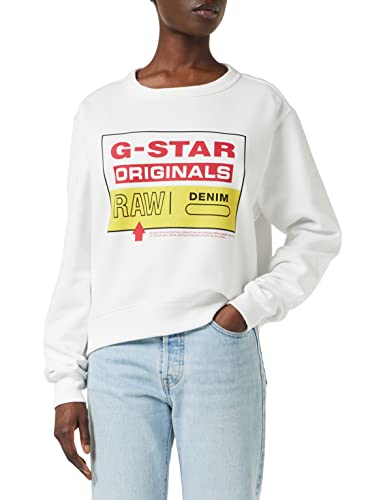 G-STAR RAW GraphicG-STAR RAW damski sweter graficzny, biały (White A612-110), S