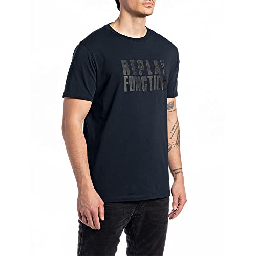 Replay Męski T-shirt M6287, niebieski 085, XS