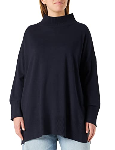 s.Oliver Damski sweter z golfem z mieszanki wiskozy, niebieski, 36