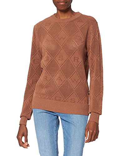 G-STAR RAW Damski sweter z dzianiny Pointelle, Brązowy (Medium Clay D20431-b754-c627), L