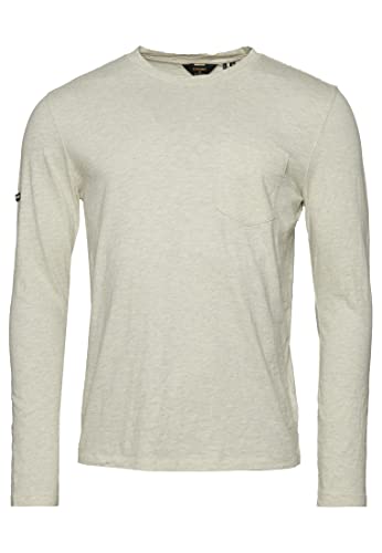 SUPERDRY Studios L/S Top M6010724A Desert Bone Off White Marl L Mężczyzna, Desert Bone Off White Marl, L