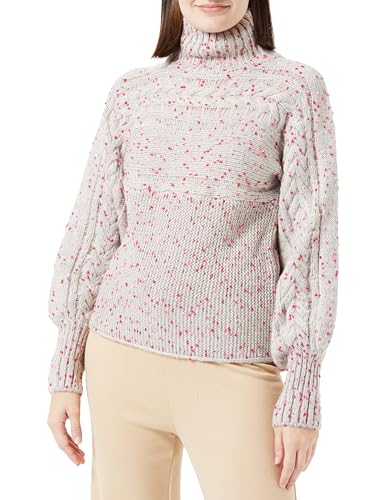 hoona Damski sweter z dzianiny 12419549-HO03, szaro-różowy, XS/S, szary różowy, XS-S