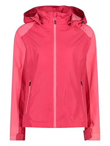 CMP Damska kurtka polarowa Knit Tech Melange z kapturem, dziewczyna, Corallo-Red Kiss, 152, truskawka, 46