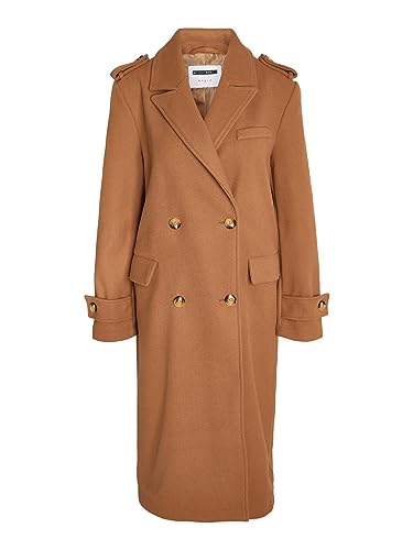 Noisy may Damski płaszcz NMVIOLET LDS L/S Strap Coat NOOS długi płaszcz, gumowy, XS, guma., XS