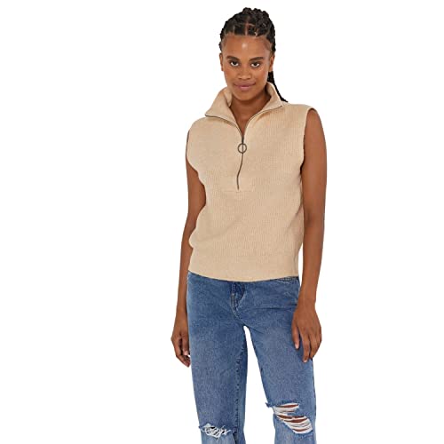Noisy may Damski sweter Nmnewalice S/L Knit Vest Noos, Irish Cream, S