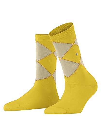 Burlington Kobiety Skarpety Darlington W SO Bawełna z wzorem 1 Para, Żółty (Yellow 1140), 36-41